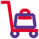 luggage, trolley, pictogram