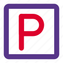 parking, sign, pictogram, park