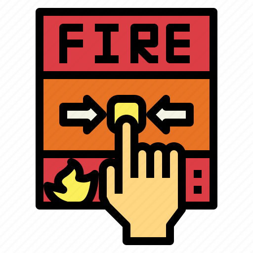 Fire, alarm, button, press, security, hand icon - Download on Iconfinder