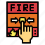 fire, alarm, button, press, security, hand 