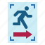 emergency, exit, fire, signaling, security, direction 