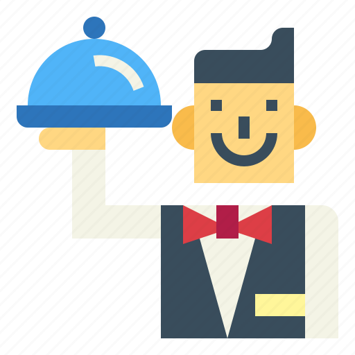 Room, service, hotel, food, tray, people, man icon - Download on Iconfinder
