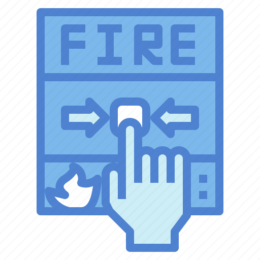 Fire, alarm, button, press, security, hand icon - Download on Iconfinder