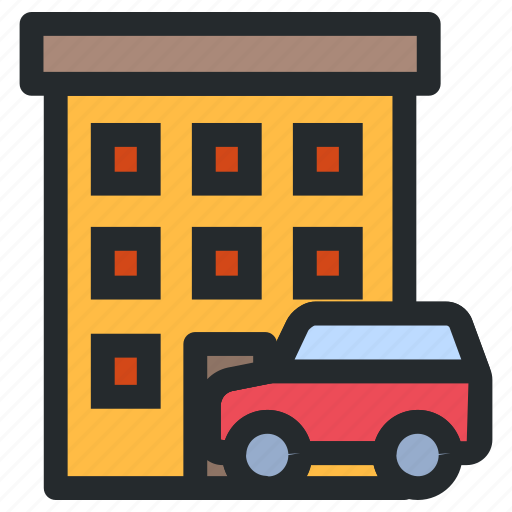 Hotel, room, building, apartment, condo, architecture, car icon - Download on Iconfinder