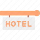 hotel, service, sign