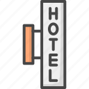 filled, hotel, outline, service, sign