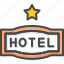 filled, hotel, outline, service, sign, star 