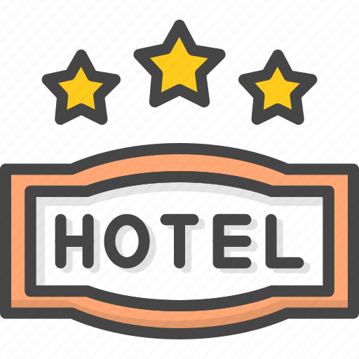 Filled, hotel, outline, service, star, three icon - Download on Iconfinder