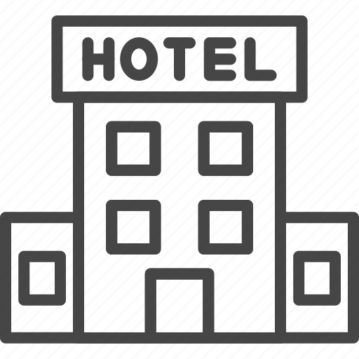 Building, hotel, line, outline, service icon - Download on Iconfinder