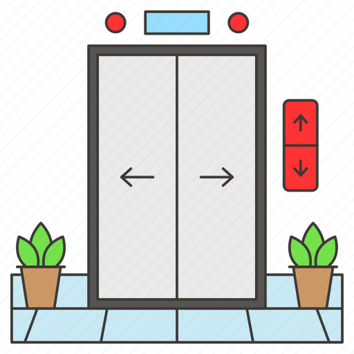 Lift, hotel, building, elevator, floor, plant pot icon - Download on Iconfinder