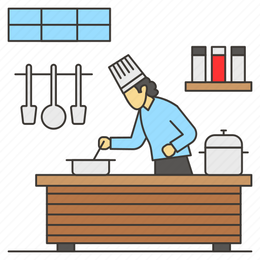 Chef, motel, hotel, cooking, restaurant, kitchen, kitchen utensils icon - Download on Iconfinder