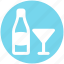 bottle, bottle and glass, drinks, glass, wine, wine glass 