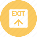 exit, exit arrow, exit sign, exit signal, house door, out sign
