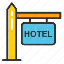 advertising signboard, hotel, hotel info, hotel sign, hotel signboard