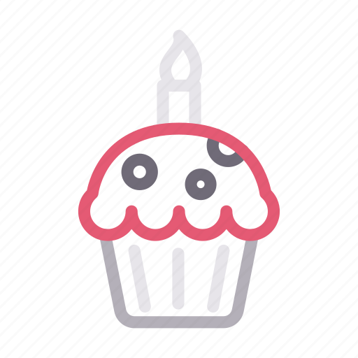 Candle, cupcake, dessert, muffin, sweet icon - Download on Iconfinder