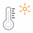 forecast, sun, temperature, thermometer, weather