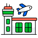 airport, airfield, airstrip, aerodrome, terminal