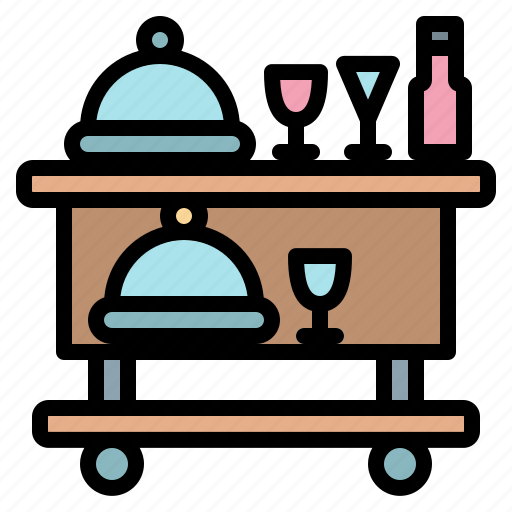 Hotel, trolley, foodtrolley, food, service icon - Download on Iconfinder
