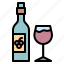 hotel, wine, bottle, alcohol, drink, glass 