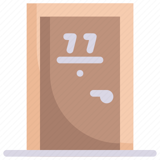 Door number, holiday, hotel, resort, room, traveling, vacation icon - Download on Iconfinder