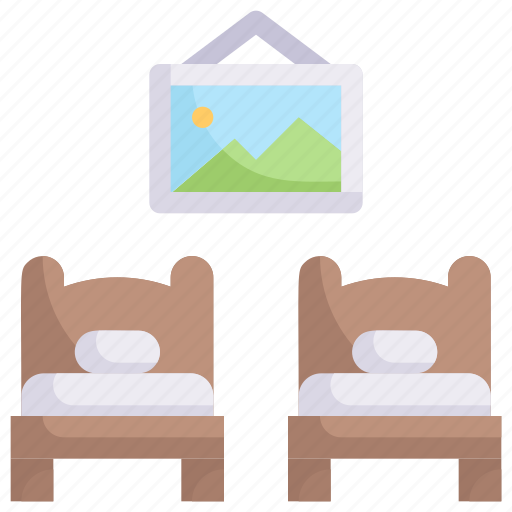 Double bed, holiday, hotel, resort, traveling, twin bed, vacation icon - Download on Iconfinder