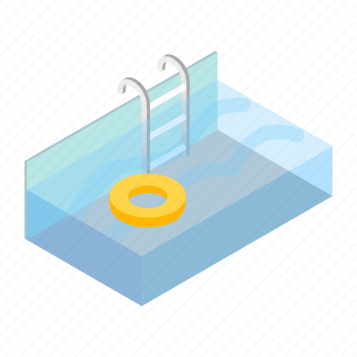 Ifebuoy, isometric, nobody, pool, stairs, summer, water icon - Download on Iconfinder