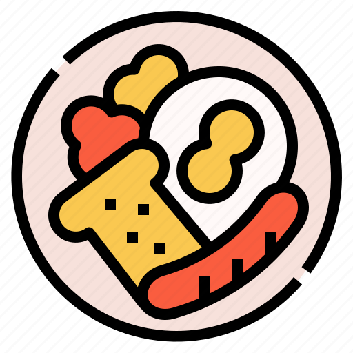 Bread, breakfast, egg, food, lunch, meal, sausage icon - Download on Iconfinder