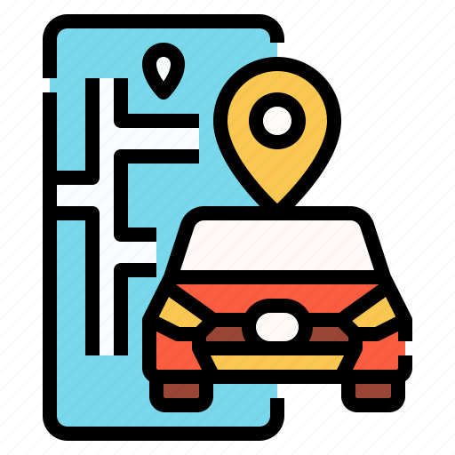 Application, car, gps, mobile, rent, service, vehicle icon - Download on Iconfinder