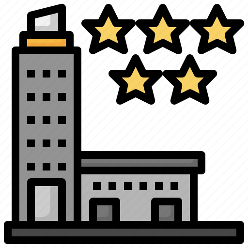 Five, stars, hotel, vacations, urban, buildings icon - Download on Iconfinder
