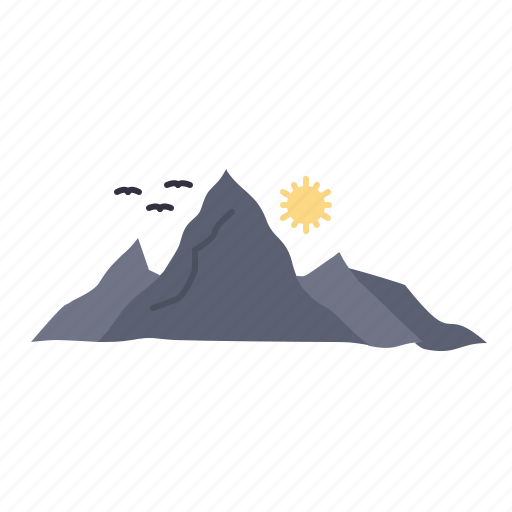 Hill, landscape, mountain, nature, sun icon - Download on Iconfinder