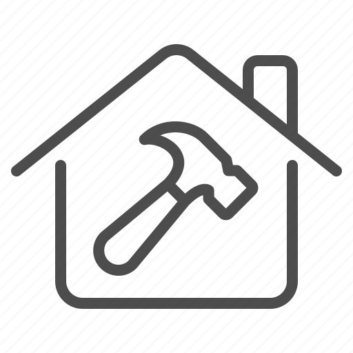 House, home improvement, renovation, hammer, tool, repair icon - Download on Iconfinder