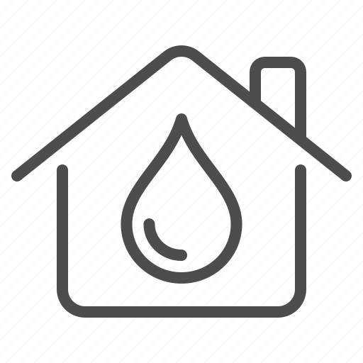 House, home, plumbing, water drop, droplet, home insurance, flood icon - Download on Iconfinder
