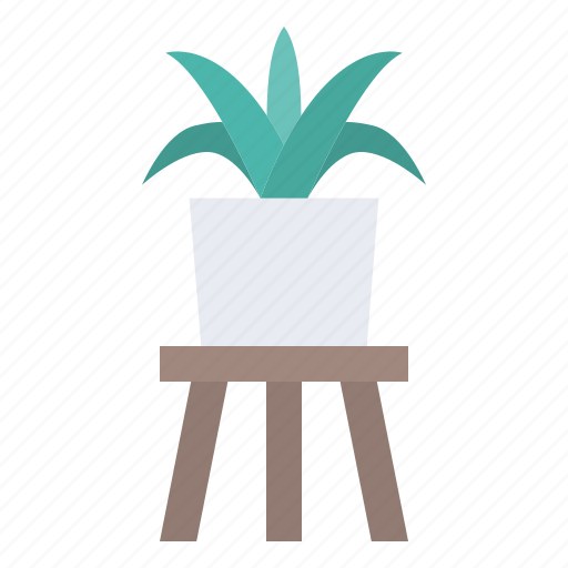 House, indoor, plants, flat, pot, stand, sacculents icon - Download on Iconfinder