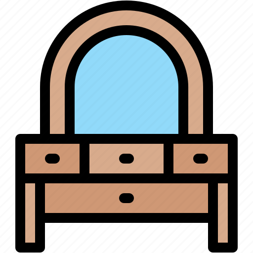 Mirror, furniture, and, household, dressing, table, home icon - Download on Iconfinder