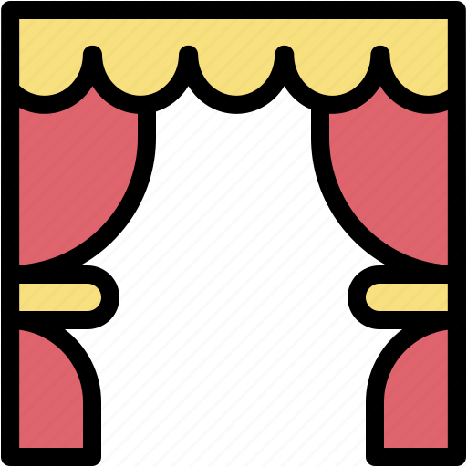 Curtain, curtains, window, furniture, and, household, decoration icon - Download on Iconfinder