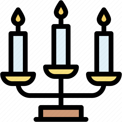 Candelabra, furniture, and, household, miscellaneous, illumination, candle icon - Download on Iconfinder