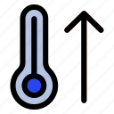 1, temperature, arrow, up, household, thermometer