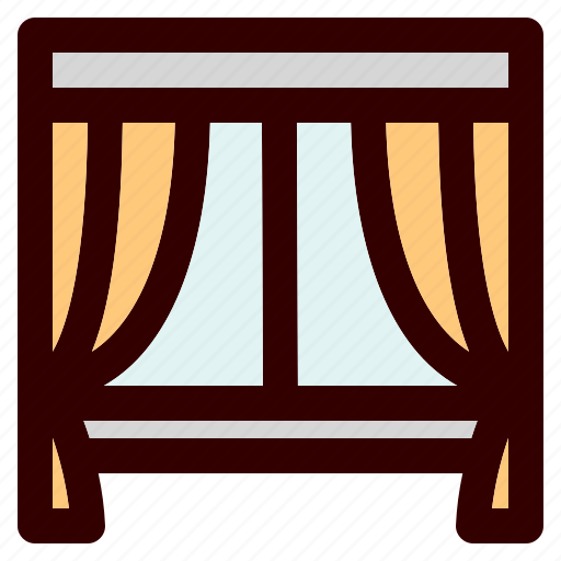 Household, furniture, interior, equipment, curtain, window icon - Download on Iconfinder