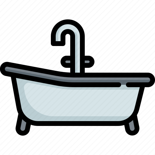 Bathtub, household, furniture, interior, bath, shower, bathroom icon - Download on Iconfinder