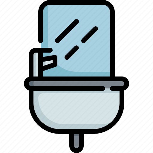 Faucet, tap, mirror, bathtub, bath, wash, basin icon - Download on Iconfinder