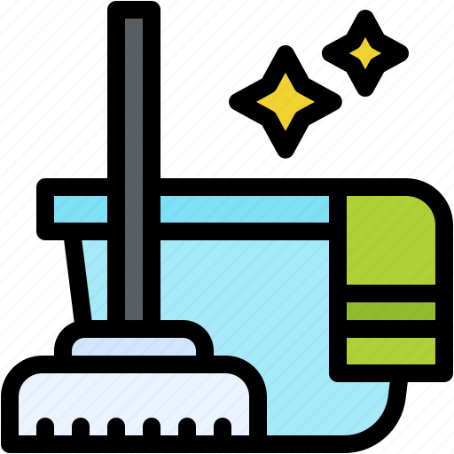 Floor, mop, cleaning, housework, bucket, household, house icon - Download on Iconfinder