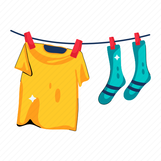 Drying clothes, drying shirt, wet shirt, hanging clothes, drying tee icon - Download on Iconfinder