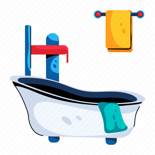 Bathtub, bathroom shower, tub, hot tub, bubble bath icon - Download on Iconfinder