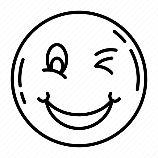 Winking eye, smiley, emoji, emotion, face, expression, winked eye icon - Download on Iconfinder