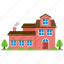 architectural building, cottages, domestic architecture, mar del plata style, red brick house 