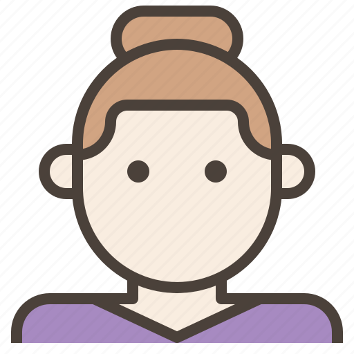 Avatar, bun, casual, female, lady, woman icon - Download on Iconfinder