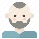 avatar, bald, beard, facial, hair, man, skinhead