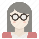avatar, female, girl, glasses, nerd, wearing, woman