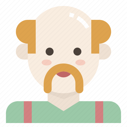 Avatar, bald, grey, hair, man, mustache, old icon - Download on Iconfinder