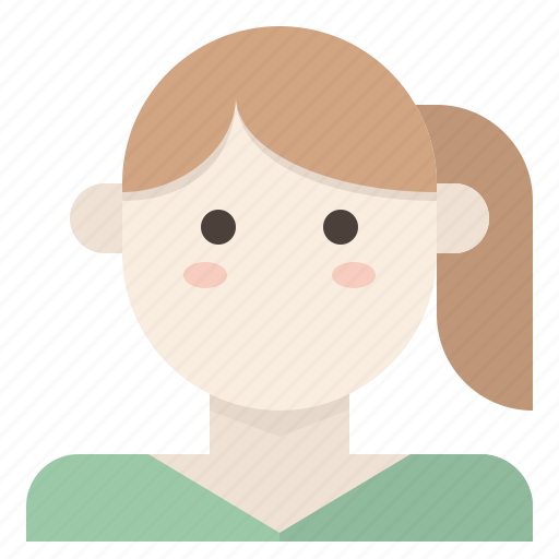 Avatar, ponytail, woman, young icon - Download on Iconfinder